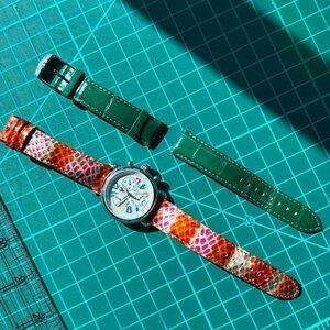 Michele CSX carnival watch with extra band.